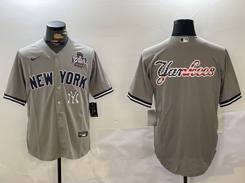 Men New York Yankees Blank Grey Game 2024 Nike MLB Jersey style 102729->new york yankees->MLB Jersey